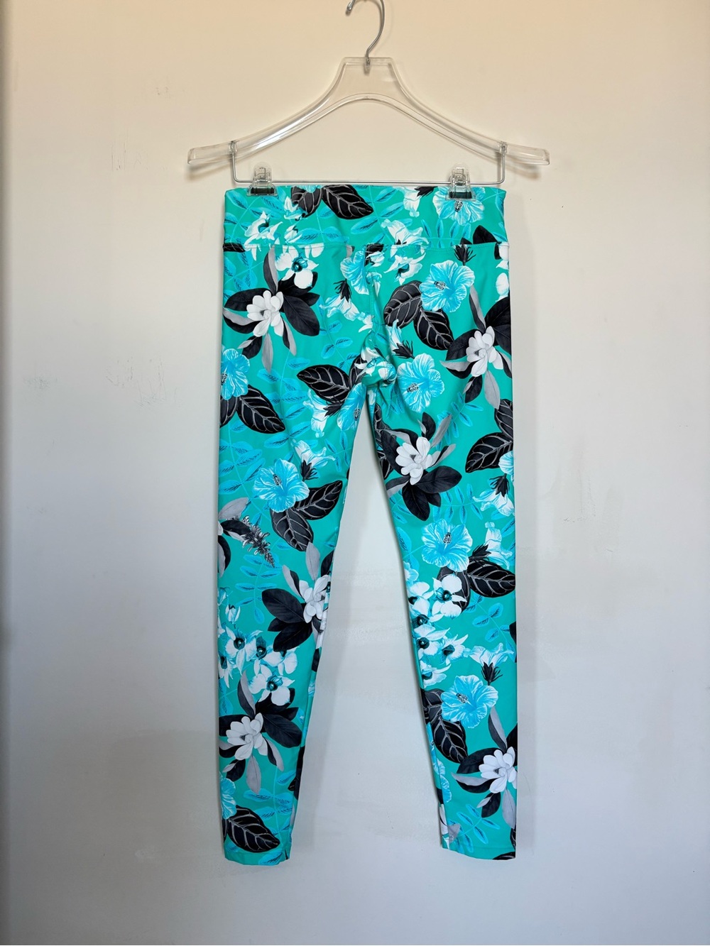 Seafolly Turquoise Floral Print surf/swim/active leggings UPF50 size M
